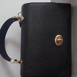 Coach Black Leather Handbag.